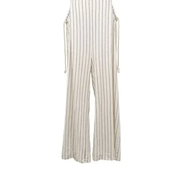 DANNIJO Wide Leg Embroidered Yin Yang Zodiac Cropped Cotton Overalls Jumpsuit - Picture 9 of 14